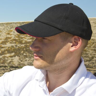 Result Low Profile Heavy Brushed Cotton Cap with Sandwich Peak Thumbnail